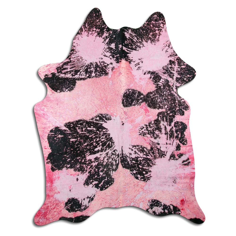 Cowhide Rug Distressed Fuchsia Medium
