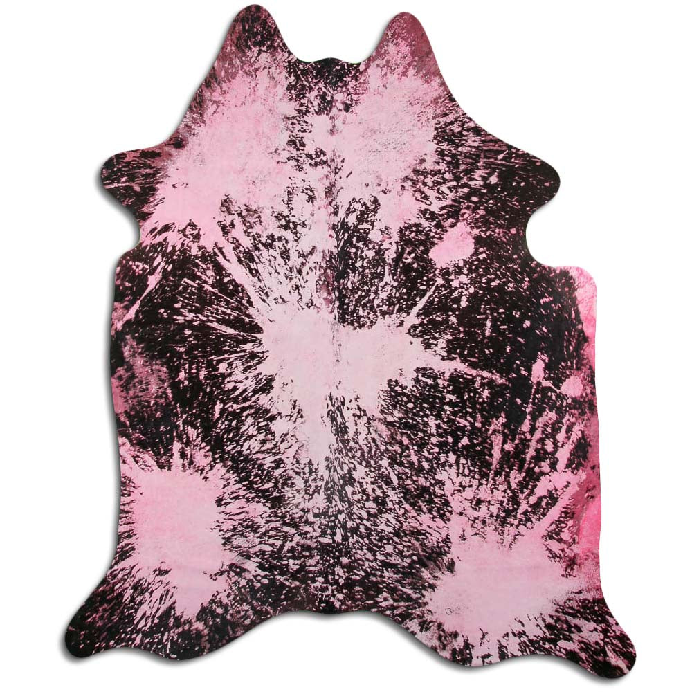 Cowhide Rug Distressed Fuchsia Medium