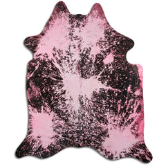 Cowhide Rug Distressed Fuchsia Medium