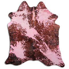 Cowhide Rug Distressed Fuchsia Medium