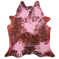 Cowhide Rug Distressed Fuchsia Medium