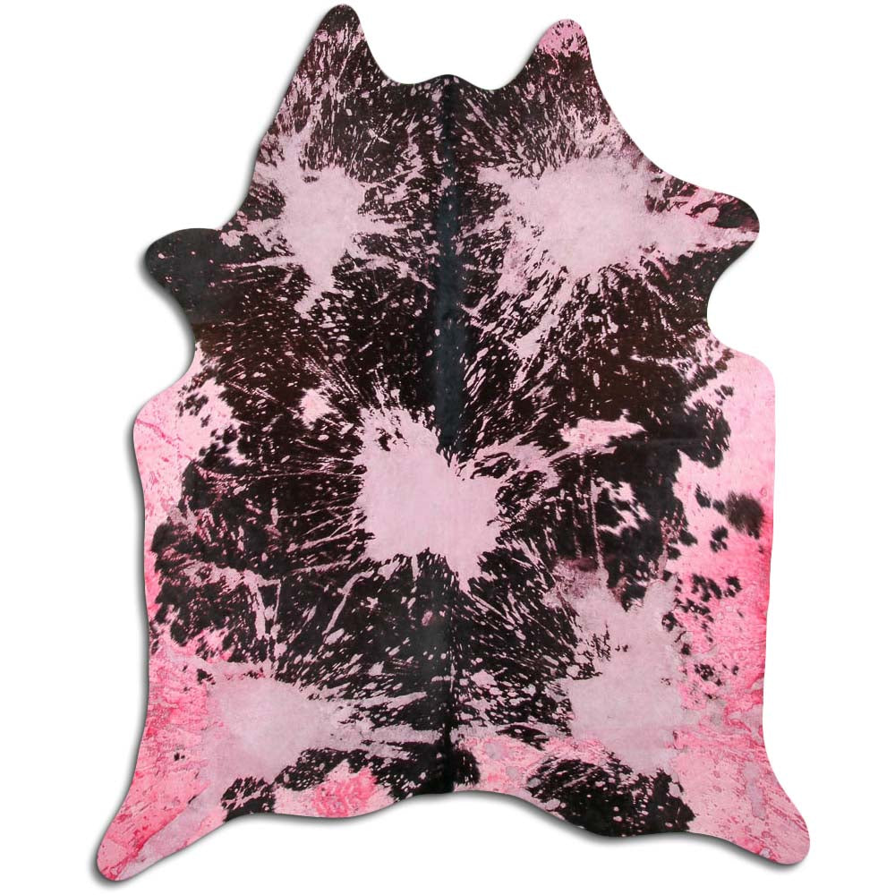 Cowhide Rug Distressed Fuchsia Medium