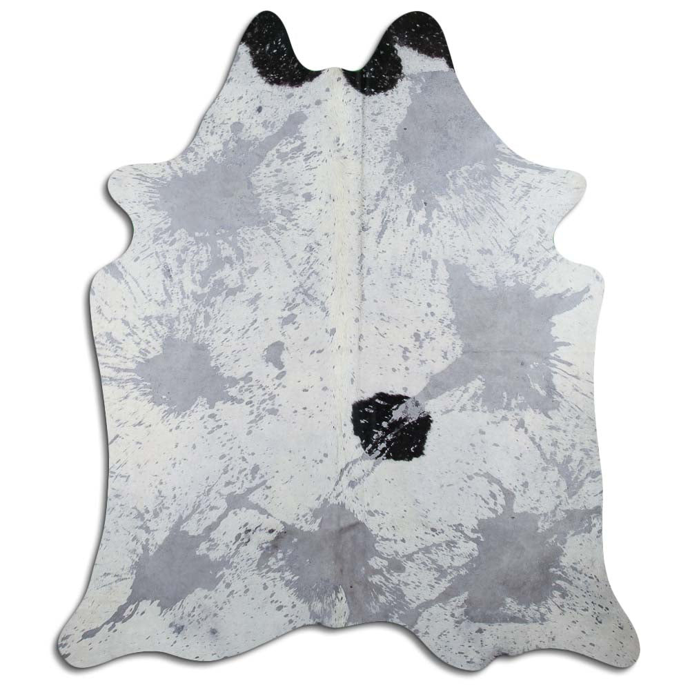 Cowhide Rug Distressed Grey Medium