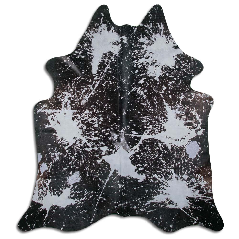 Cowhide Rug Distressed Grey Medium