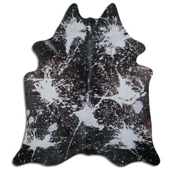 Cowhide Rug Distressed Grey Medium