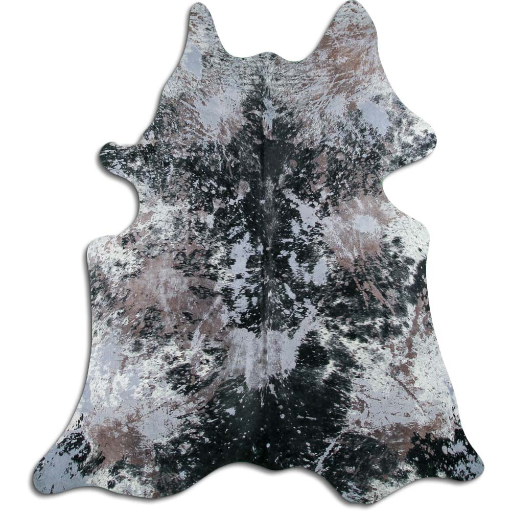 Cowhide Rug Distressed Grey Medium