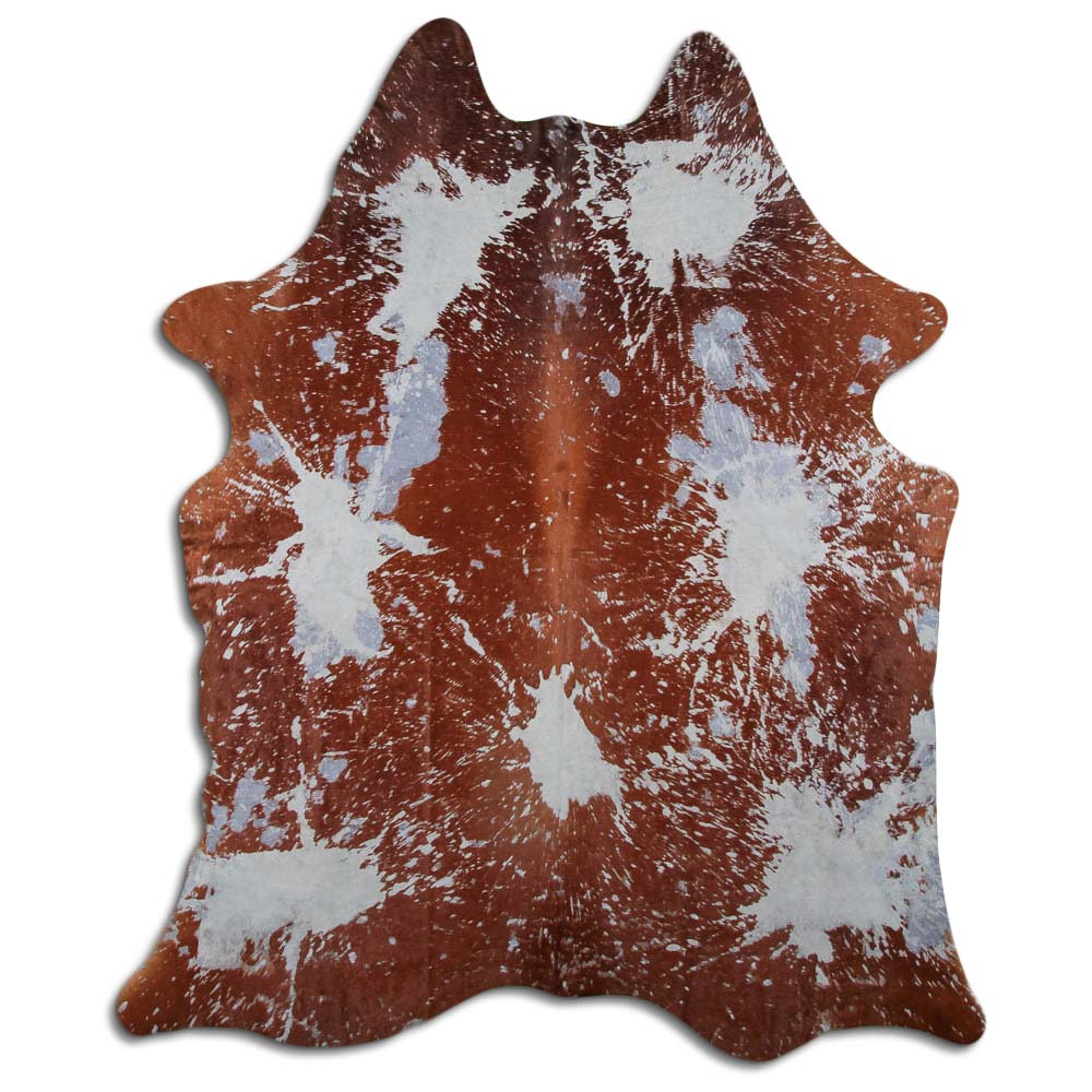 Cowhide Rug Distressed Grey Medium