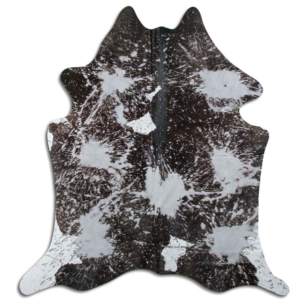 Cowhide Rug Distressed Grey Medium