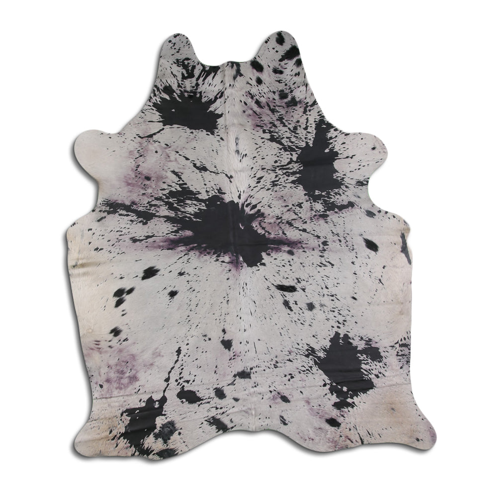 Cowhide Rug Distressed Grey Large