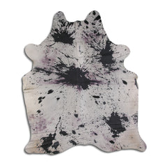 Cowhide Rug Distressed Grey Large