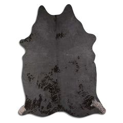 Cowhide Rug Distressed Grey Large