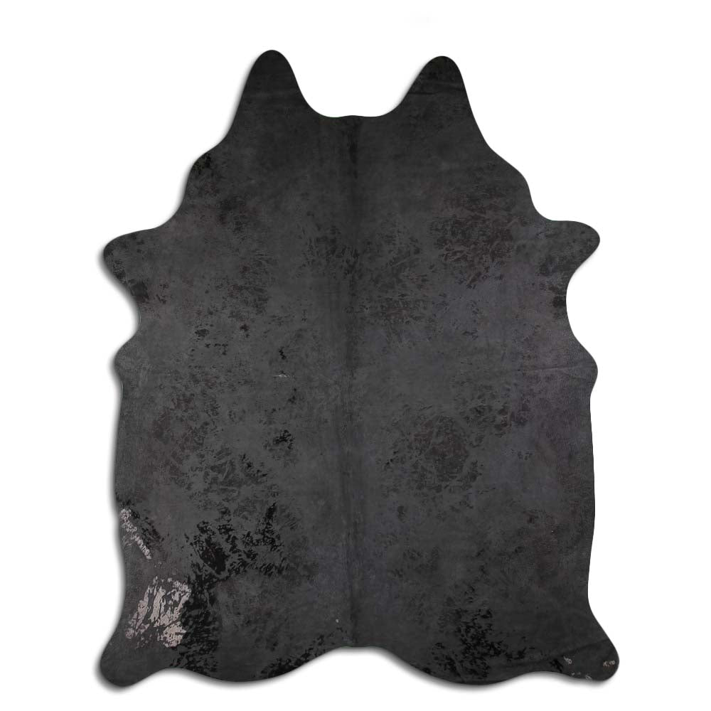 Cowhide Rug Distressed Grey Large
