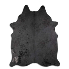 Cowhide Rug Distressed Grey Large