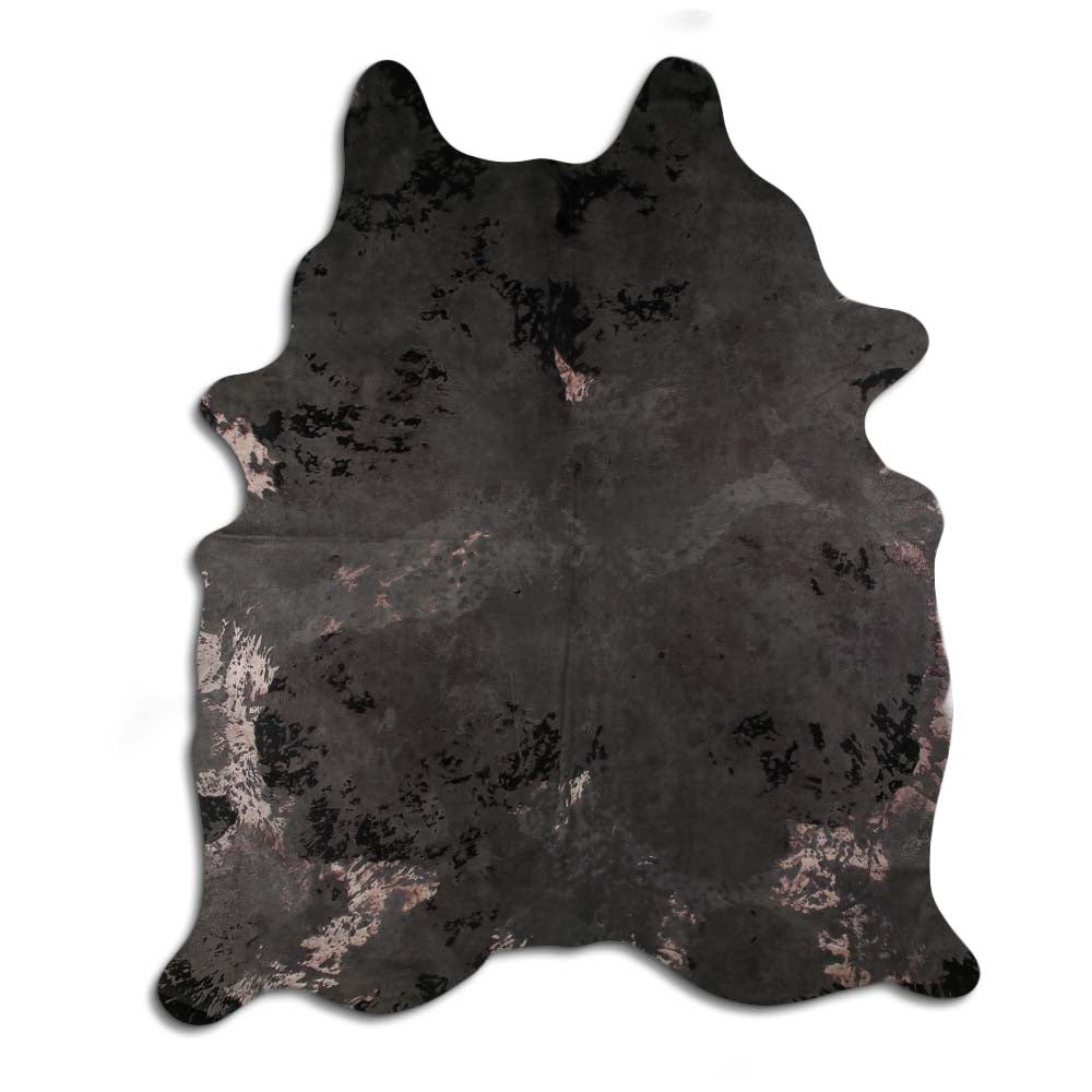 Cowhide Rug Distressed Grey Large
