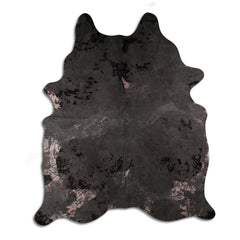 Cowhide Rug Distressed Grey Large