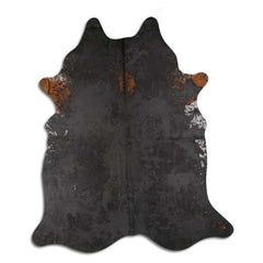 Cowhide Rug Distressed Grey Large