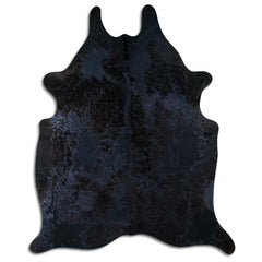Cowhide Rug Distressed Grey Large