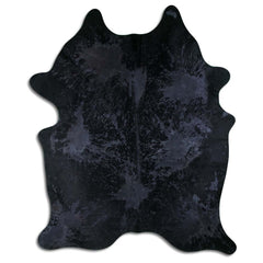 Cowhide Rug Distressed Grey Large
