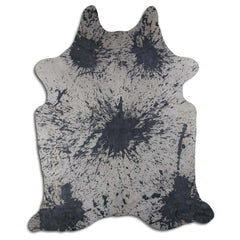 Cowhide Rug Distressed Grey Large