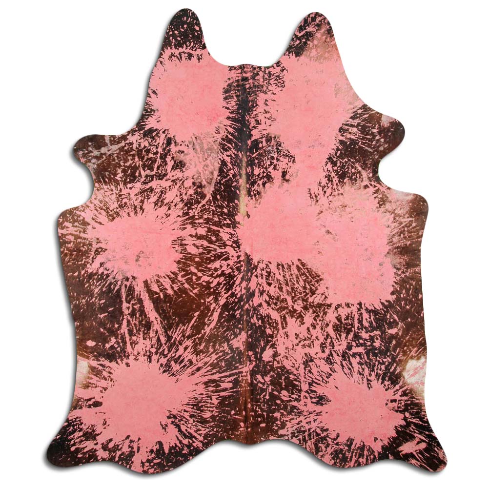Cowhide Rug Distressed Red Medium