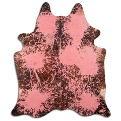 Cowhide Rug Distressed Red Medium
