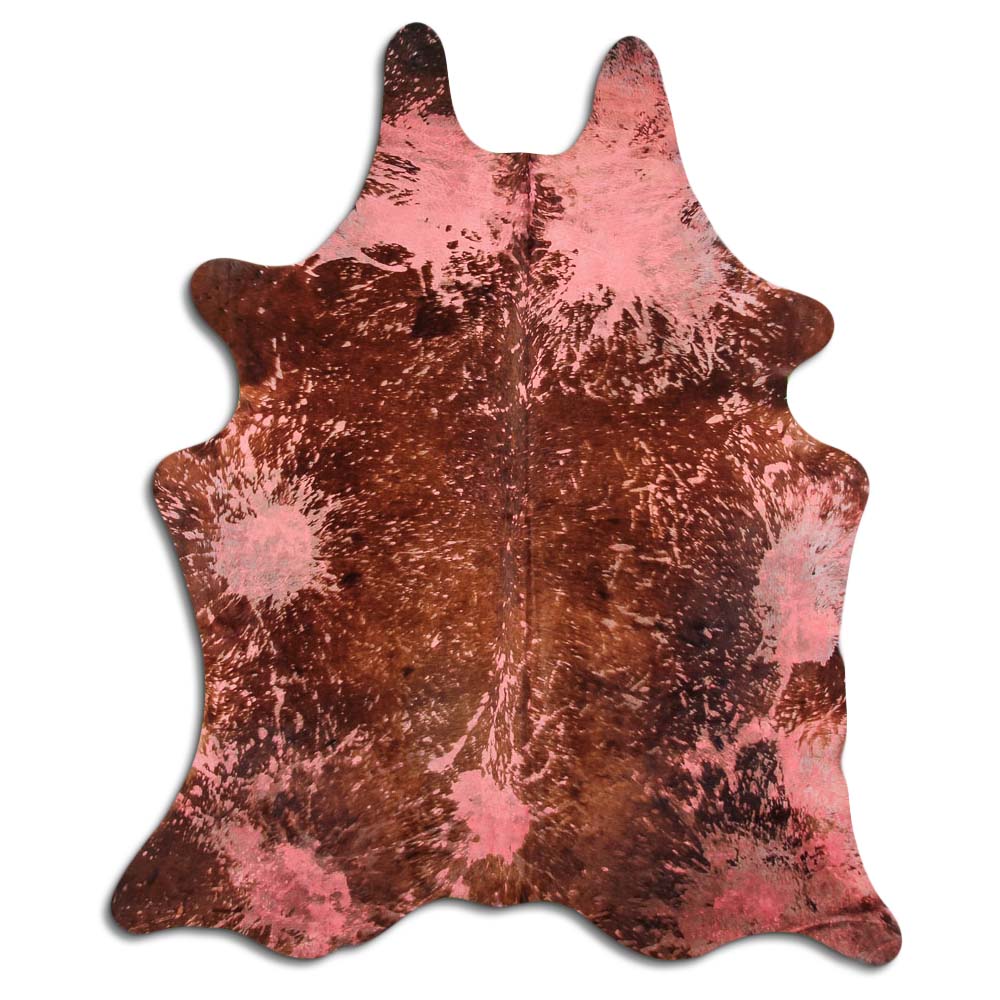 Cowhide Rug Distressed Red Medium