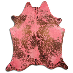 Cowhide Rug Distressed Red Medium