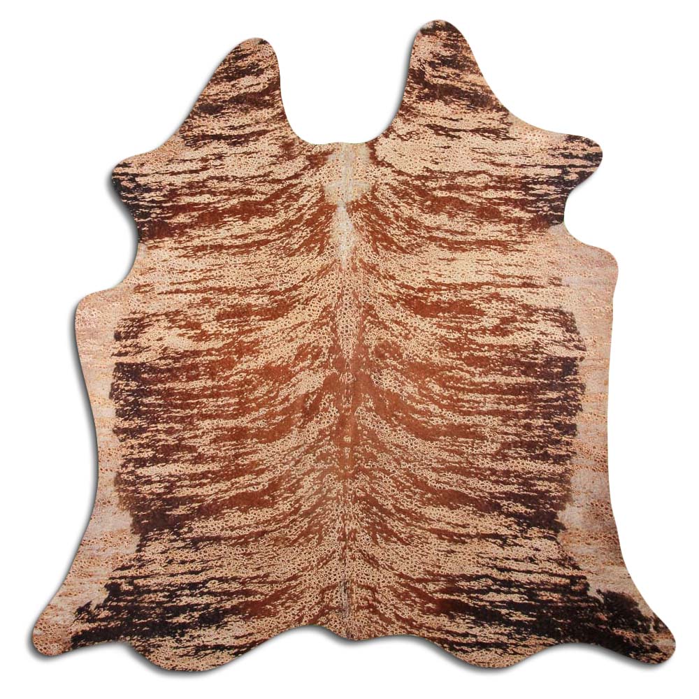 Cowhide Rug Distressed Frog Tan Medium