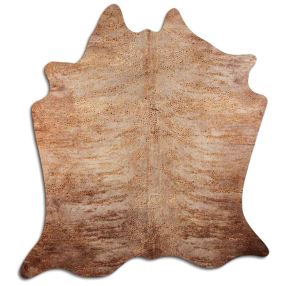 Cowhide Rug Distressed Frog Tan Medium