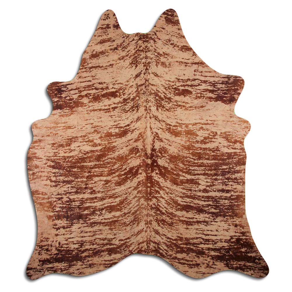 Cowhide Rug Distressed Snake Tan Large
