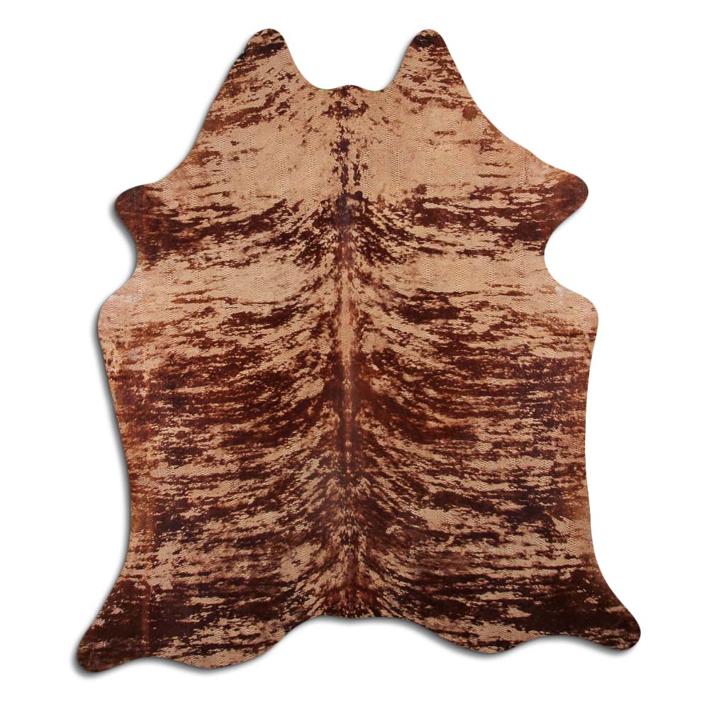 Cowhide Rug Distressed Snake Tan Large