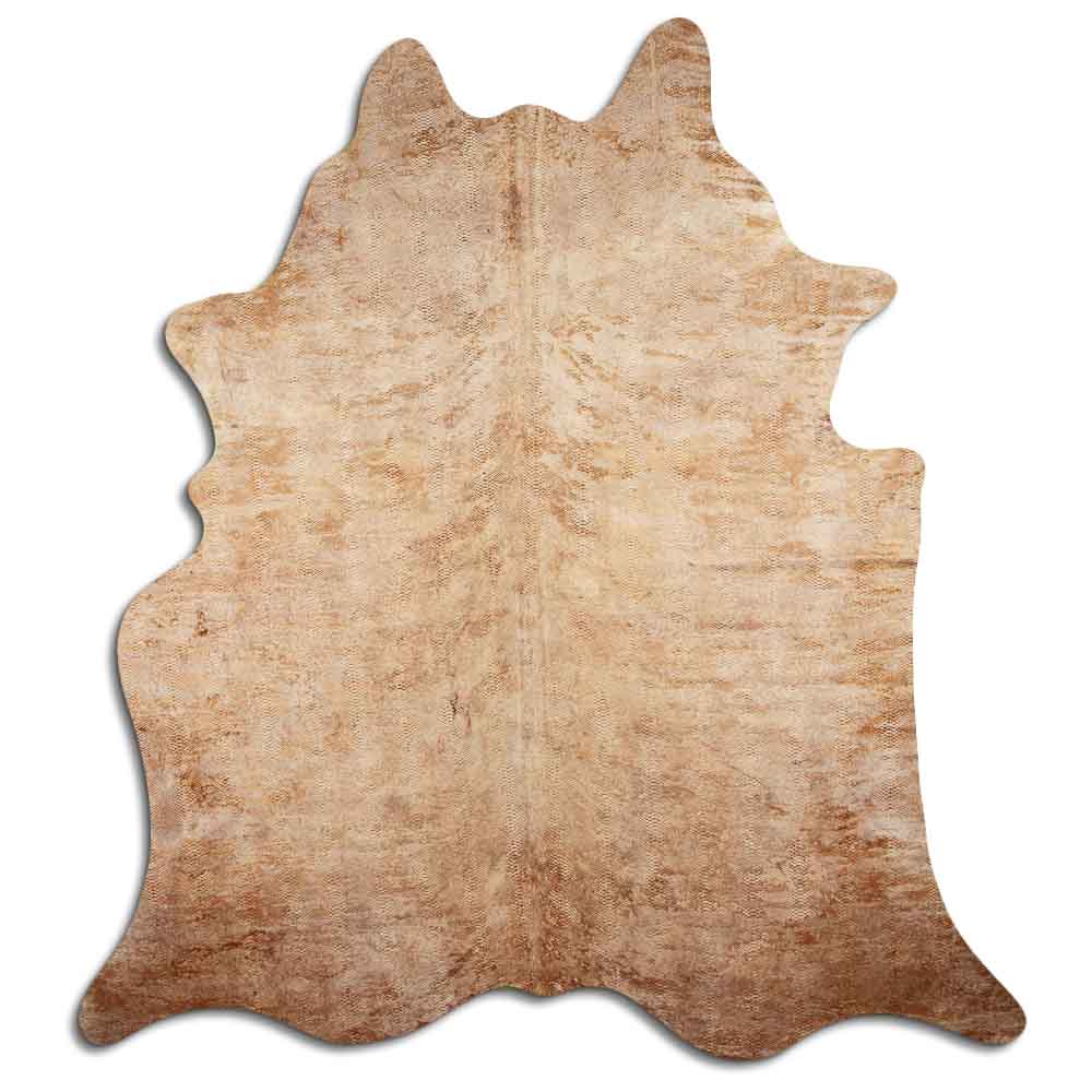 Cowhide Rug Distressed Snake Tan Large