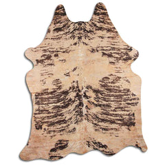 Cowhide Rug Distressed Snake Tan Large