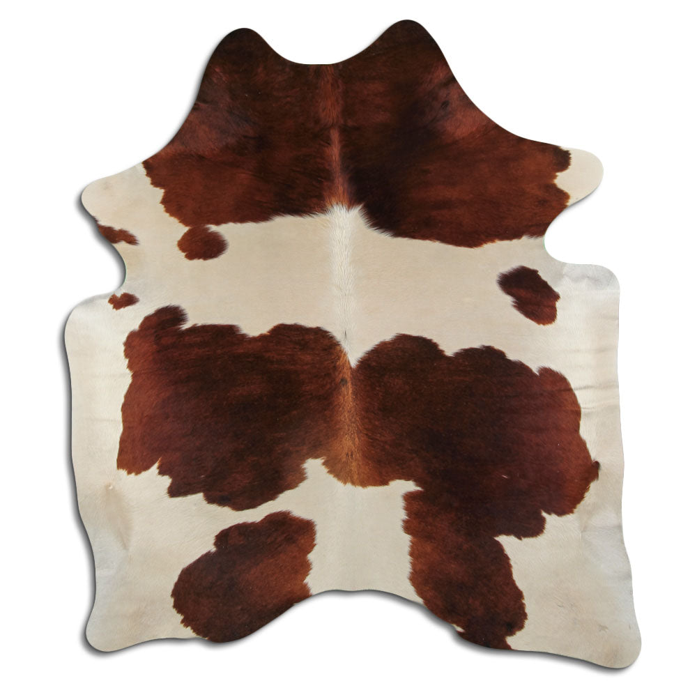 Cowhide Rug Brown and White Medium