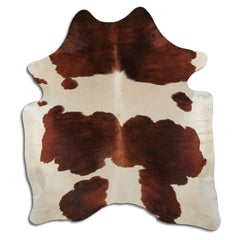 Cowhide Rug Brown and White Medium