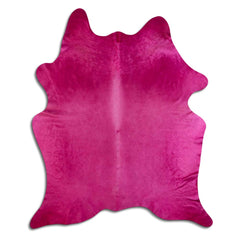 Cowhide Rug Dyed Pink Medium