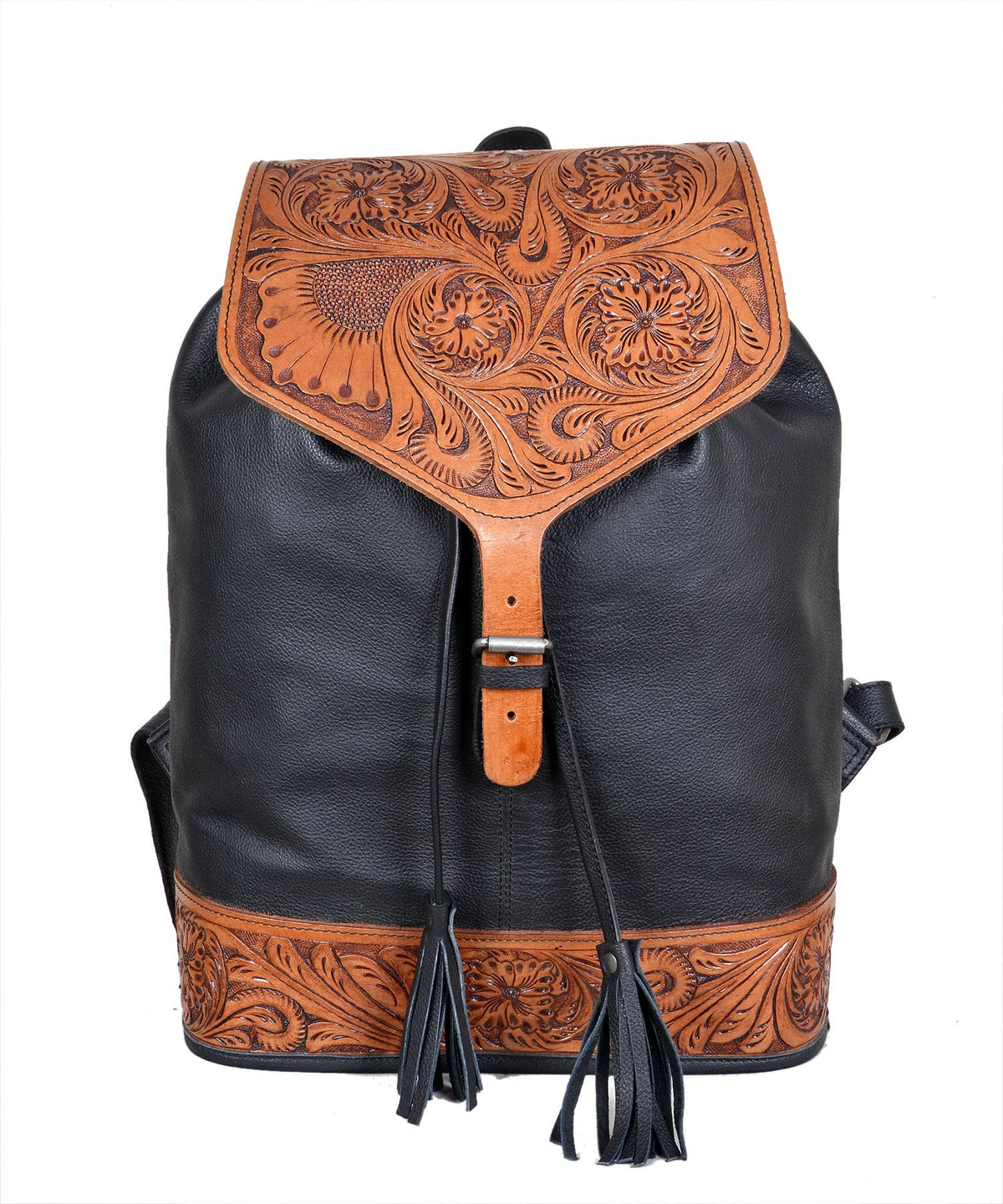 Black Leather Backpack