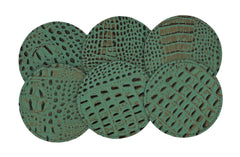 Turquoise Croc Embossed Leather Coaster