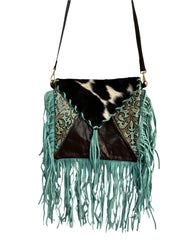 Western Crossbody Bag with Turquoise Fringes