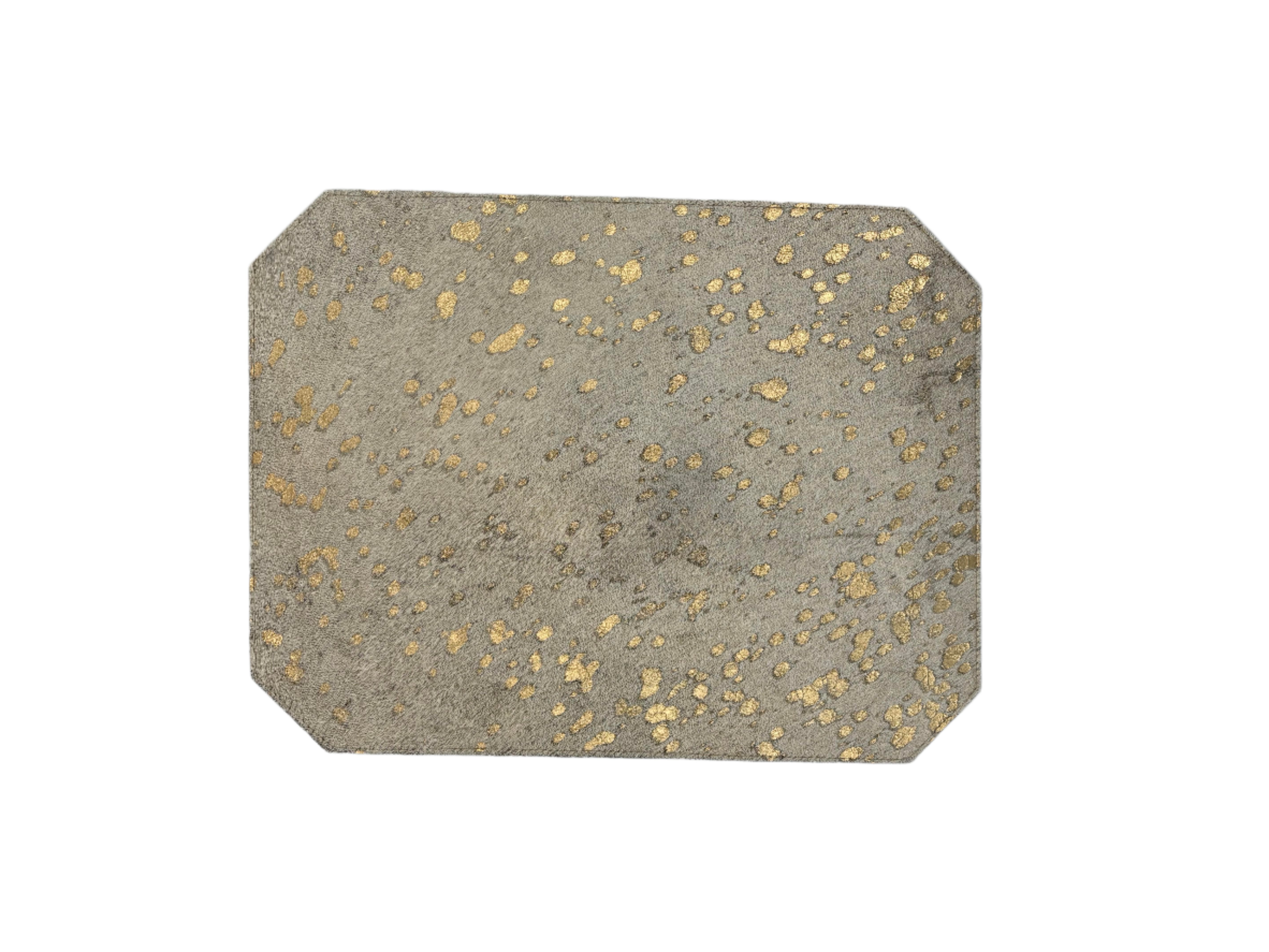 Gold Splashed Cowhide with Square Corner Placemats