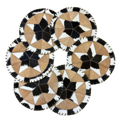 Star Round Cowhide Placemat