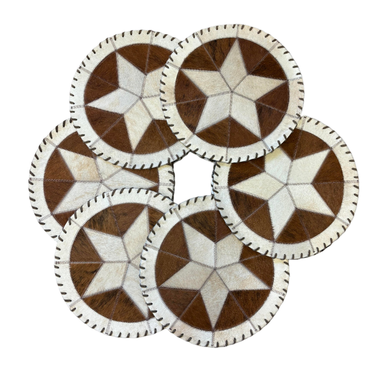 Star Round Cowhide Placemat