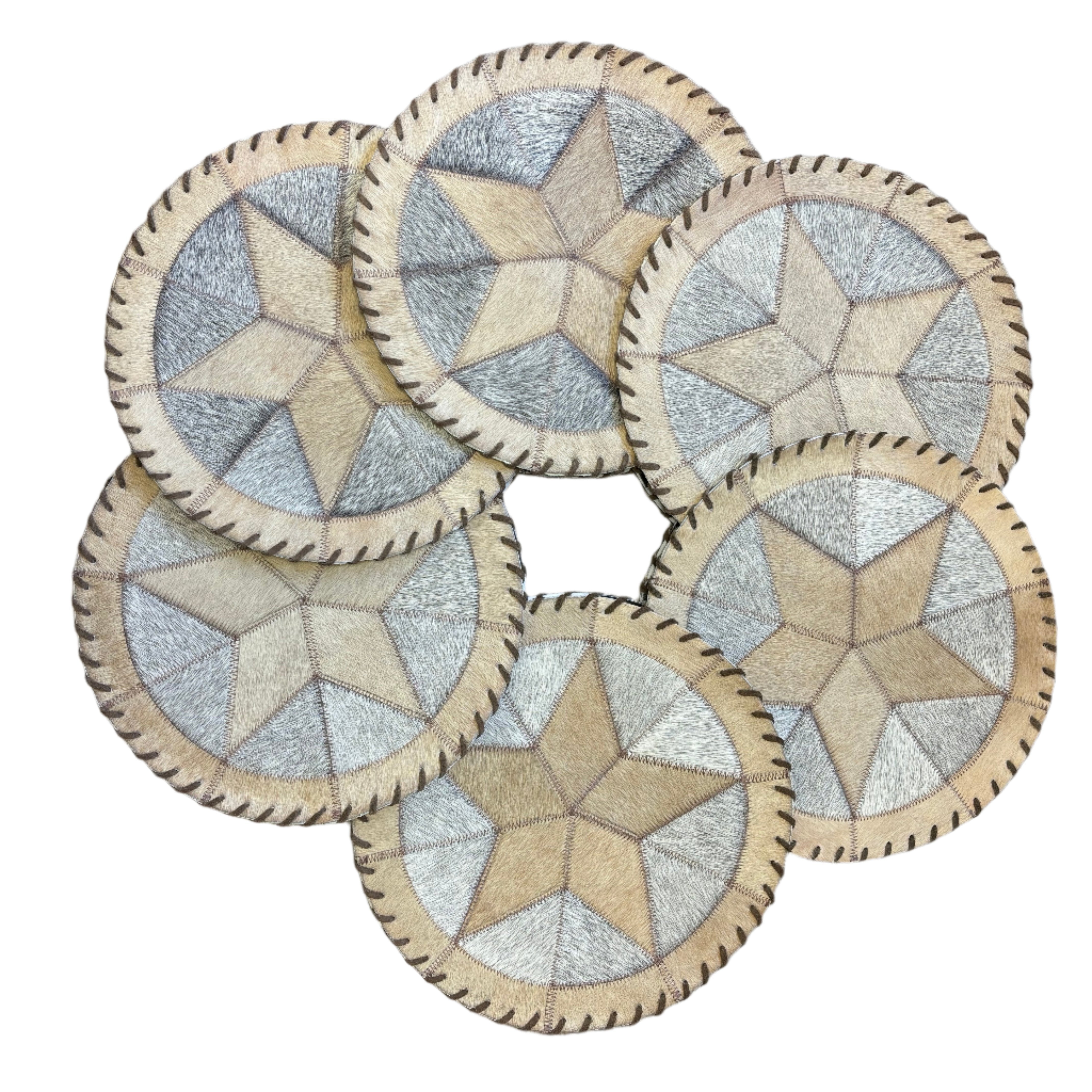 Star Round Cowhide Placemat