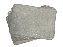 Silver Splashed Cowhide with Round Corners Placemats