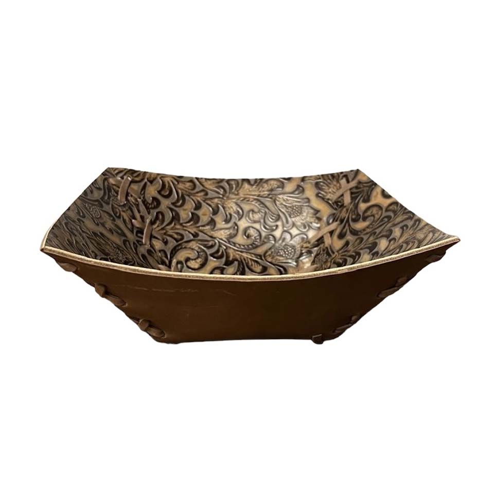 Tan Floral Bowl