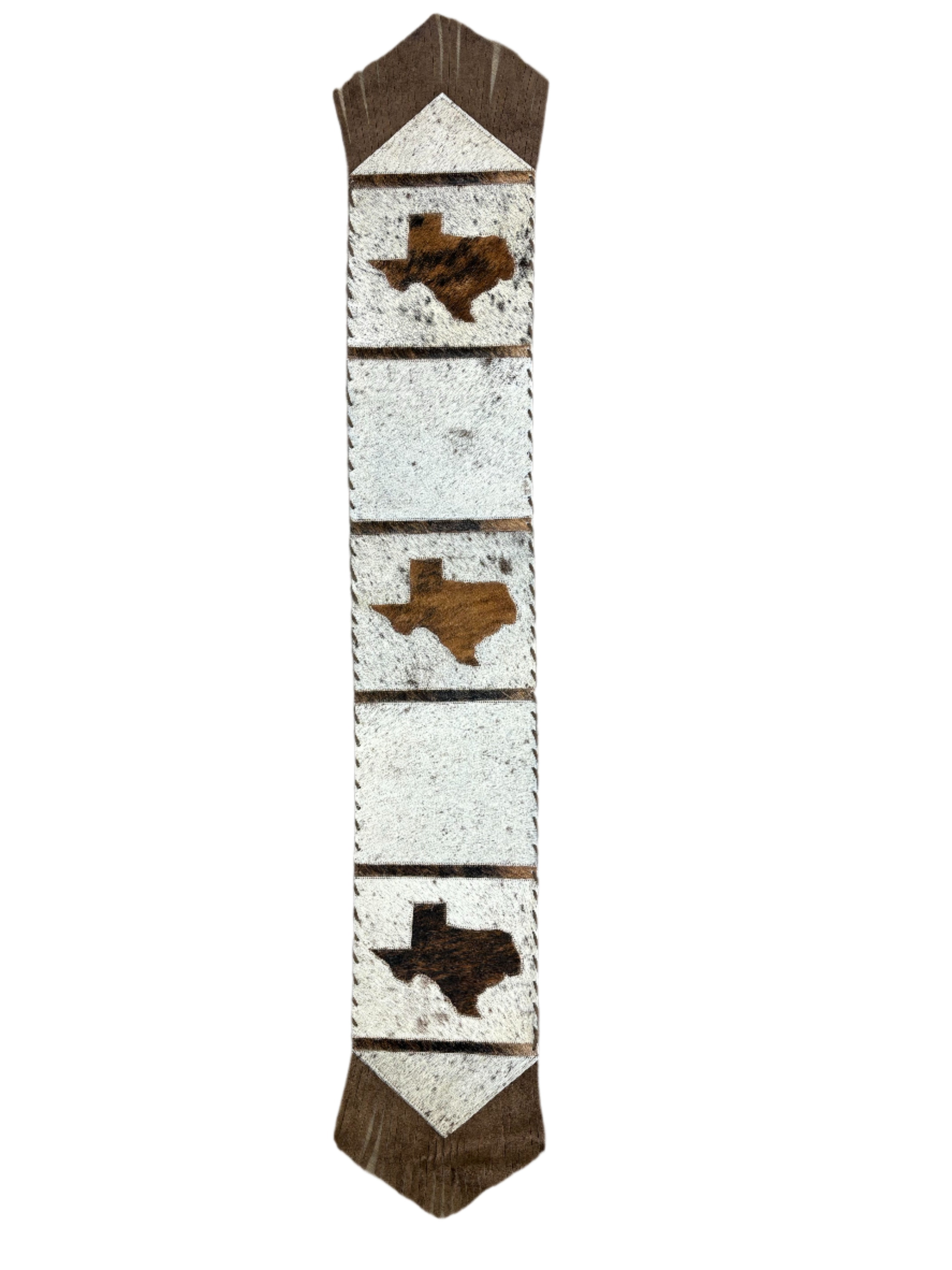 Texas Map Cowhide Table Runner with Fringes